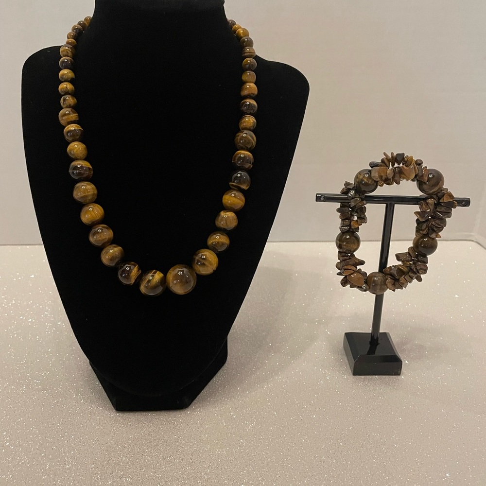 Tigers eye necklace with matching bracelet